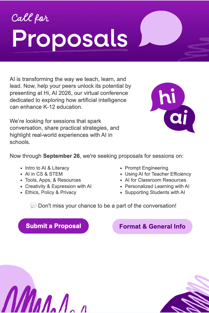 Hi, AI conference branded sticker design