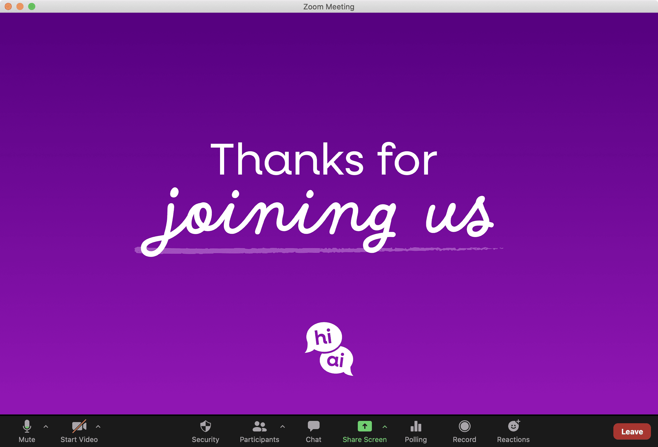 Hi, AI conference Zoom background